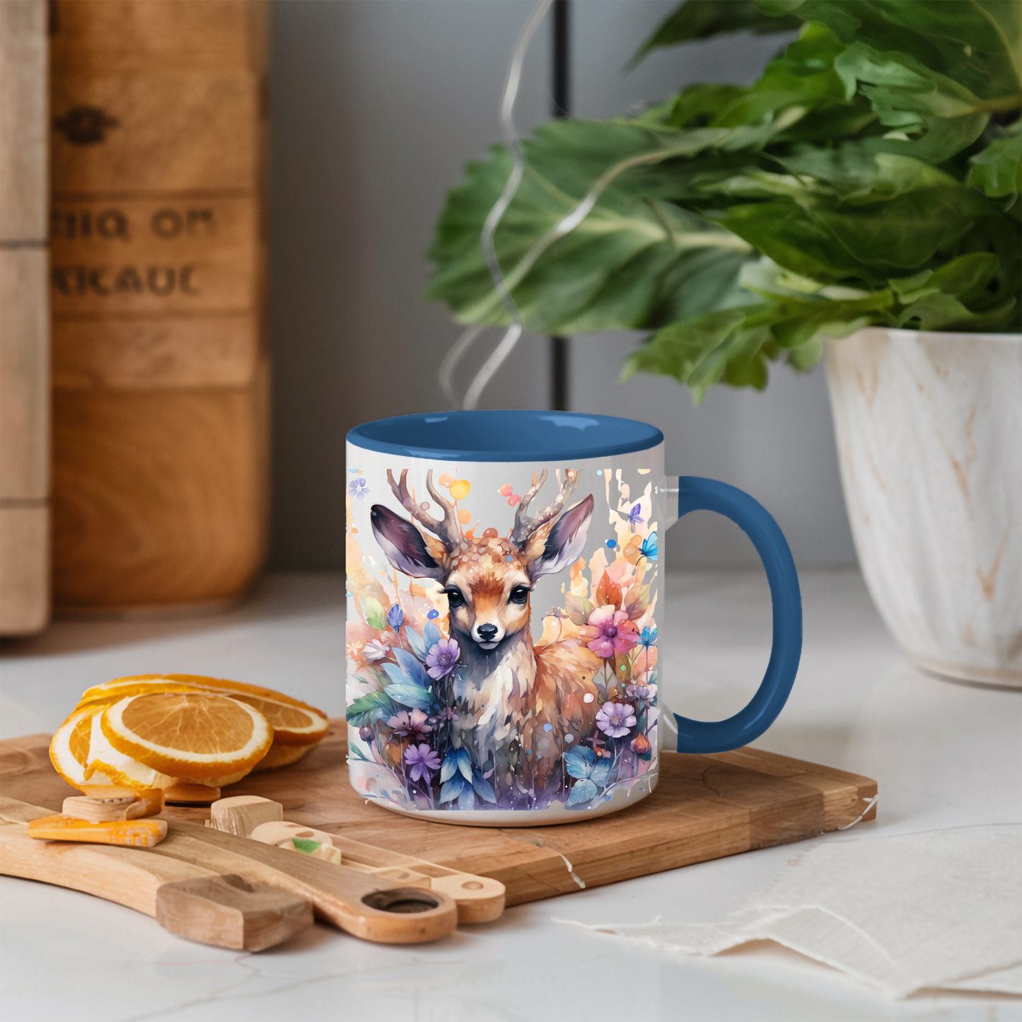 Watercolor Deer, 15oz Coffee Mug