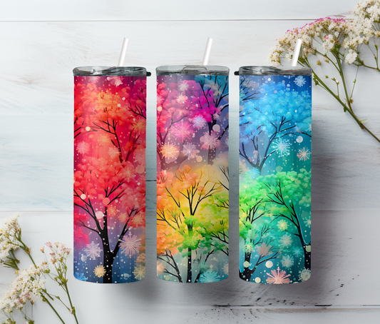 Colorful Snowflakes, 20oz Skinny Tumbler