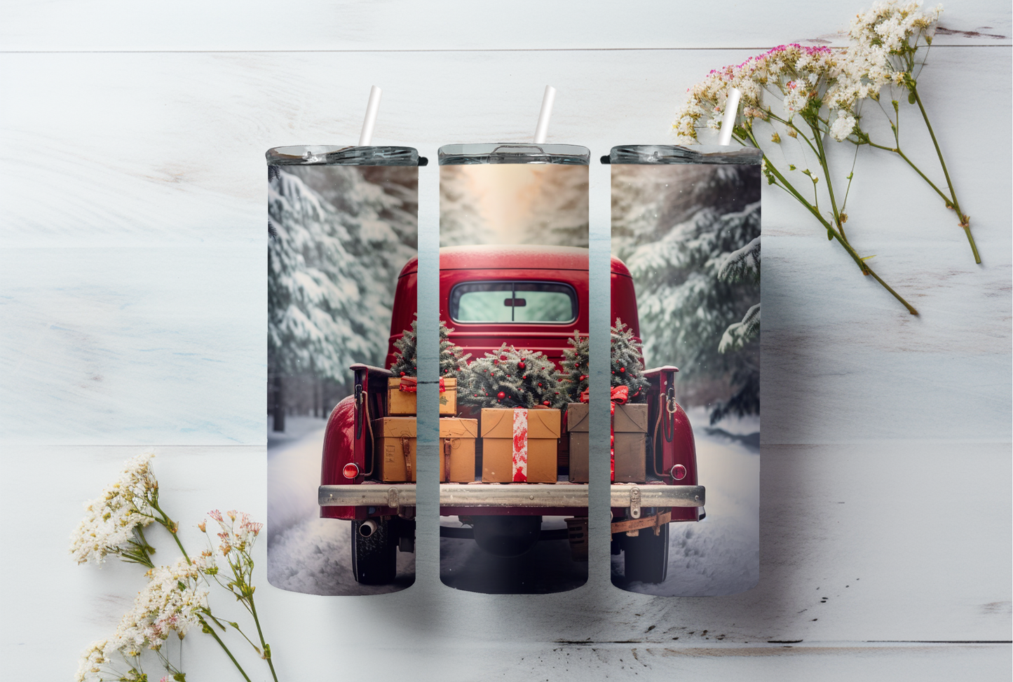 Red Truck Christmas, 20oz tumbler